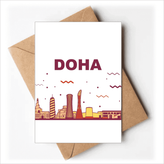 City Landmark Building Doha Greeting Cards You are Invited Invitations