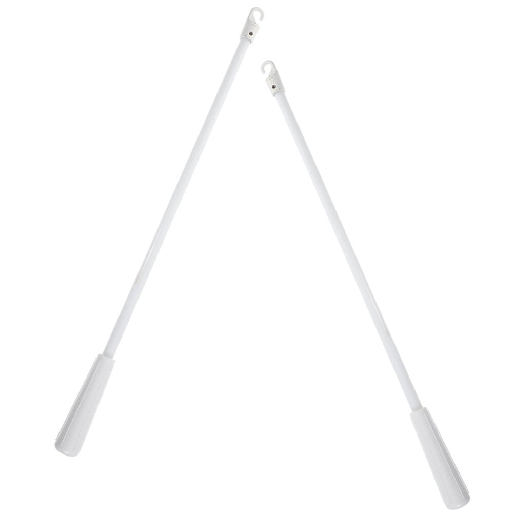 2 Pcs Fiberglass Rotary Rod White Curtains Curtain Rod Blind Wand Blind Stick with Hook Curtain Pull Wand Curtain Opener