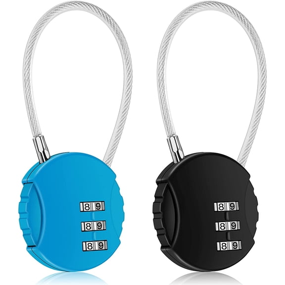 2 Pack Small Combination Lock, 3 Digit Luggage Locks Locker Lock, Resettable Digit Padlock for Gym, Luggage, Outdoor Fence, Case