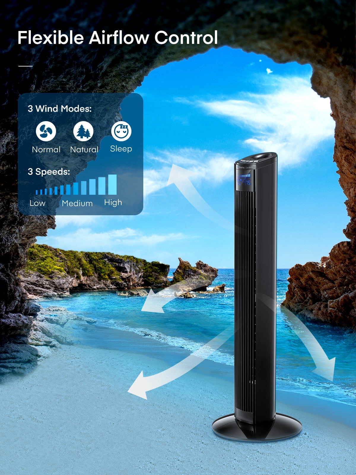 Tower Fan, 36 Oscillating Tower Cooling Fan with Remote Control, 12-Hour  Timer and Sleep Mode, Portable Stand up Floor Bladeless Fan (Black) -  Walmart.com