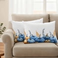 thumbnail image 2 of Blue Pumpkin Fall Outdoor Waterproof Pillow Covers, Thanksgiving Botanical Autumn Decorative Rectangle Throw Pillowcase Sofa Cushion Sham for Patio/Couch/Chair, 20"x12" 2 Pack, 2 of 8