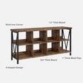 thumbnail image 3 of Modern Console Table, 8 Cube Storage Organizer Bookshelf, 3 Tier Metal Horizontal Bookcase, 62 Inch Console Bookshelf, Industrial Storage Bookcase for Entryway, Long Low Bookshelf for Living Room, 3 of 7