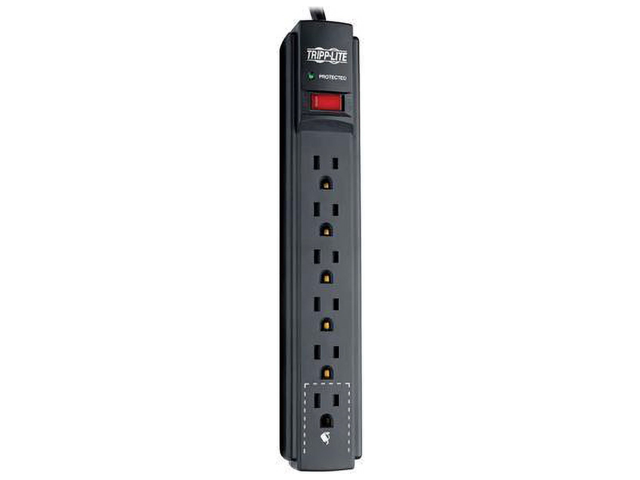Tripp Lite Eaton Tripp Lite Series Protect It! 6-Outlet Surge Protector, 6 ft. Cord, 900 Joules, Diagnostic LED, Black Housing