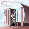 thumbnail image 2 of Compatible Luxury Hinged Case for Samsung Z Fold 5 Case with S Pen & S Pen Holder,5 in 1 Screen Protector Case for Galaxy Z Fold 5 Case,Transparent Galaxy Z Fold 5 5g Case Kickstand Rose Gold, 2 of 14