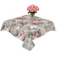 thumbnail image 2 of Pink Green Spring Floral Table Cloth Waterproof Tablecloths, Vintage Botanical Summer Tablecloth Dining Table Cover for Kitchen Party Tabletop Outdoor, Square Tablecloth 54x54 Inch, 2 of 9