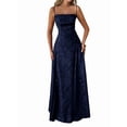 thumbnail image 3 of Women'S Maxi Dress Jacquard Formal Evening Gown Elegant Wedding Guest Party Dress Dark Blue XL, 3 of 7