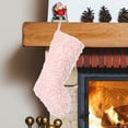 thumbnail image 2 of Teddy Plush Christmas Stocking – 18.9" Soft Fuzzy Gift Bag Sock for Xmas Tree, Fireplace, Mantel – Multicolor Loop Fur Holiday Decoration, 2 of 5