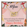 thumbnail image 2 of To Mom Birthday Message Home is Mom Inseparable Necklace, 2 of 20