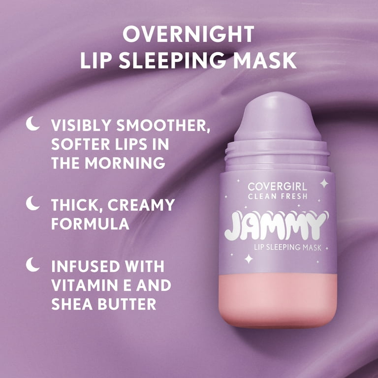 COVERGIRL Clean Fresh Jammy Lip Sleeping Mask, 10 Whipped Lavender