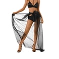 thumbnail image 1 of Listenwind Women's Sheer Tulle Tutu Long Skirt Beachwear Wedding Party Prom Solid Color Lace Up Floor-length Skirts, 1 of 6