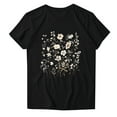 thumbnail image 3 of ITSAME T-Shirt for Womens, Crew Neck Graghic Short Sleeve Summer Casual Pullover Tops Black 3XL, 3 of 3