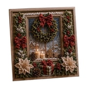 Christmas DIY Punch Needle Kit, 3D Christmas Design Embroidery Punch Needle Starter Craft Set for Adults Beginner