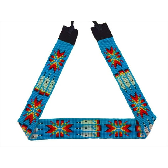 Turquoise Blue White Red Bead Work Beaded Cowboy Hat Band Belt