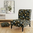 thumbnail image 2 of Designart "Noir Vintage Blossoms" Black Floral Upholstered Accent Chair - Cottage Arm Chair For Living Room, 2 of 5