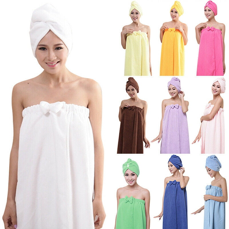 1 Women Soft Spa Bath Body Wrap Towel Bathrobe Shower Quick Drying Robe Dress