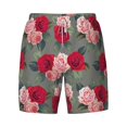 thumbnail image 4 of Lsque Mens Swim Trunks Rose Flowers Pattern - Bathing Suit Compression Liner - Beach Swim Shorts Swimwear - (S-3XL) - Stretch Quick Dry -Small, 4 of 9