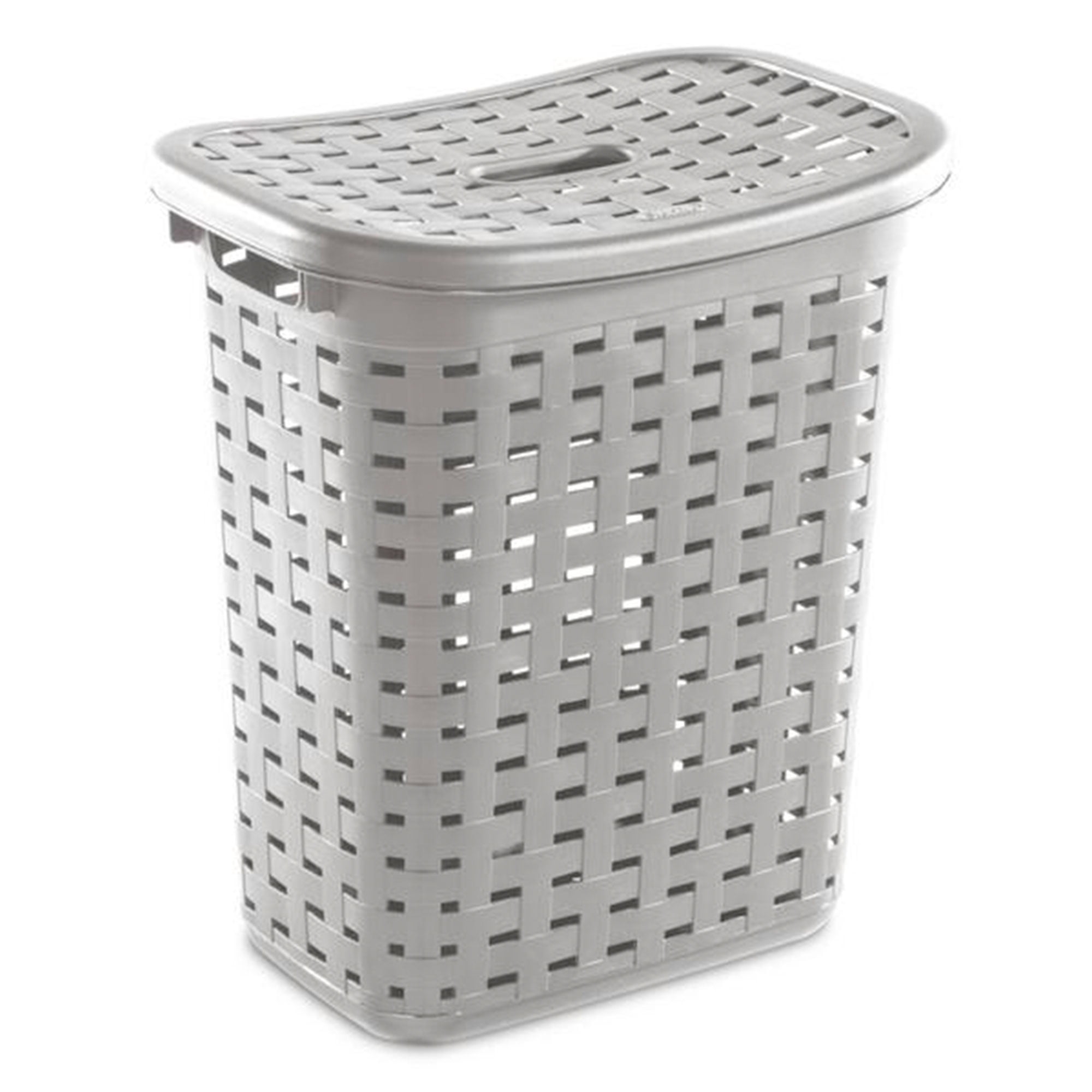 Sterilite Plastic Weave Laundry Hamper Slim Clothes Basket, Gray, 12-Pack