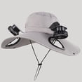 thumbnail image 2 of Kcolen Mens Sun Hat Outdoor Wide Brim Sun Hat Hat with Integrated Fans for Year-Round Leisure and Comfort Breathable Wide Brim Summer UV Protection Hat, 2 of 4