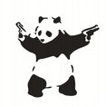 thumbnail image 1 of Bumper sticker Panda with guns, 1 of 5