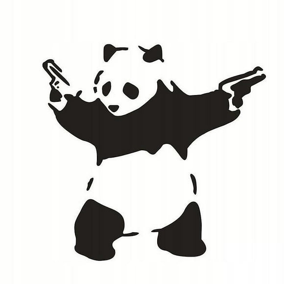 Bumper sticker Panda with guns