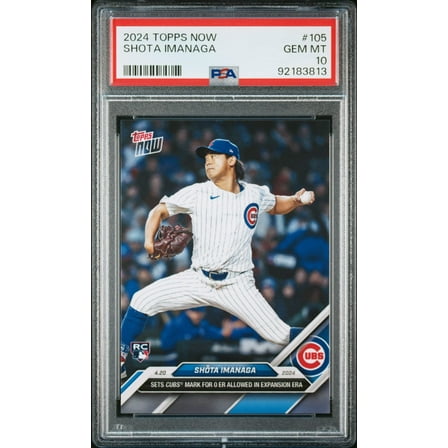 Graded 2024 Topps Now Shota Imanaga #105 Rookie RC Baseball Card PSA 10 Gem Mint