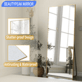thumbnail image 3 of BEAUTYPEAK 71.1"x27" Full Length Mirror Oversized Rectangle Floor Mirrors with Stand Leaning, Gold, 3 of 6