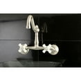 thumbnail image 2 of Kingston Brass KS3228PX Vintage 6" Adjustable Center Wall Mount Kitchen Faucet, Brushed Nickel, 2 of 5