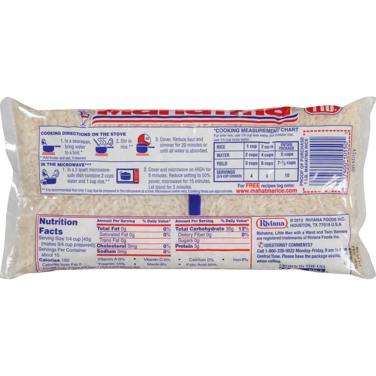 Mahatma Enriched White Rice, Extra Long Grain Rice, 1 lb Bag 