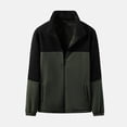 thumbnail image 2 of YYDGH Casual Outdoor Fleece Zip Jacket for Men Long Sleeve Warm Winter Coat for Men Thermal Colorblocked Tops with Zip Pocket Army Green M, 2 of 3