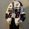 thumbnail image 2 of Nueva chaqueta americana de cuero Pu para primavera y otoño, traje de piloto de Hip-Hop callejero para motocicleta, Top bordado informal holgado y fresco de marca a la moda, 2 of 5