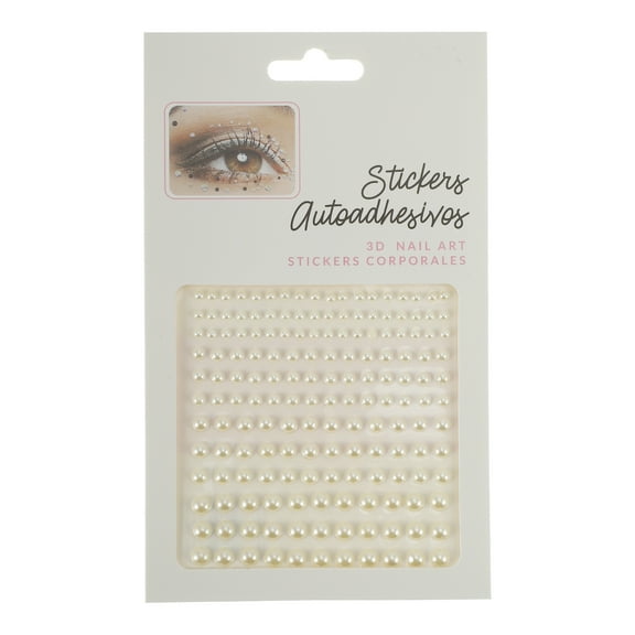 Unique Bargains 1 Pc Unique Face Rhinestone Stickers for Concert Beige