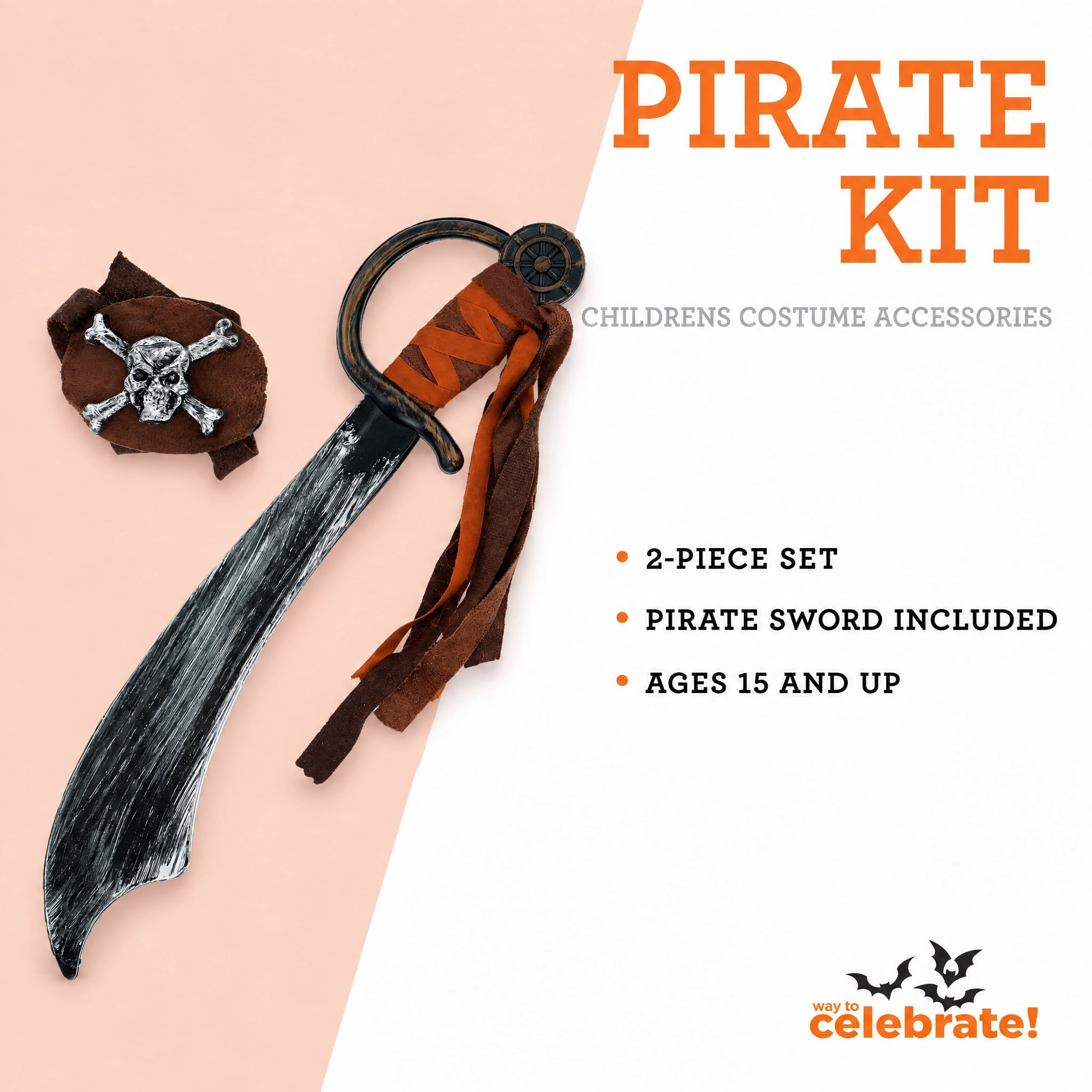 Pirate Costume Accessory Kit for Adults, Multicolor, 2 Pieces, Halloween by Way To Celebrate