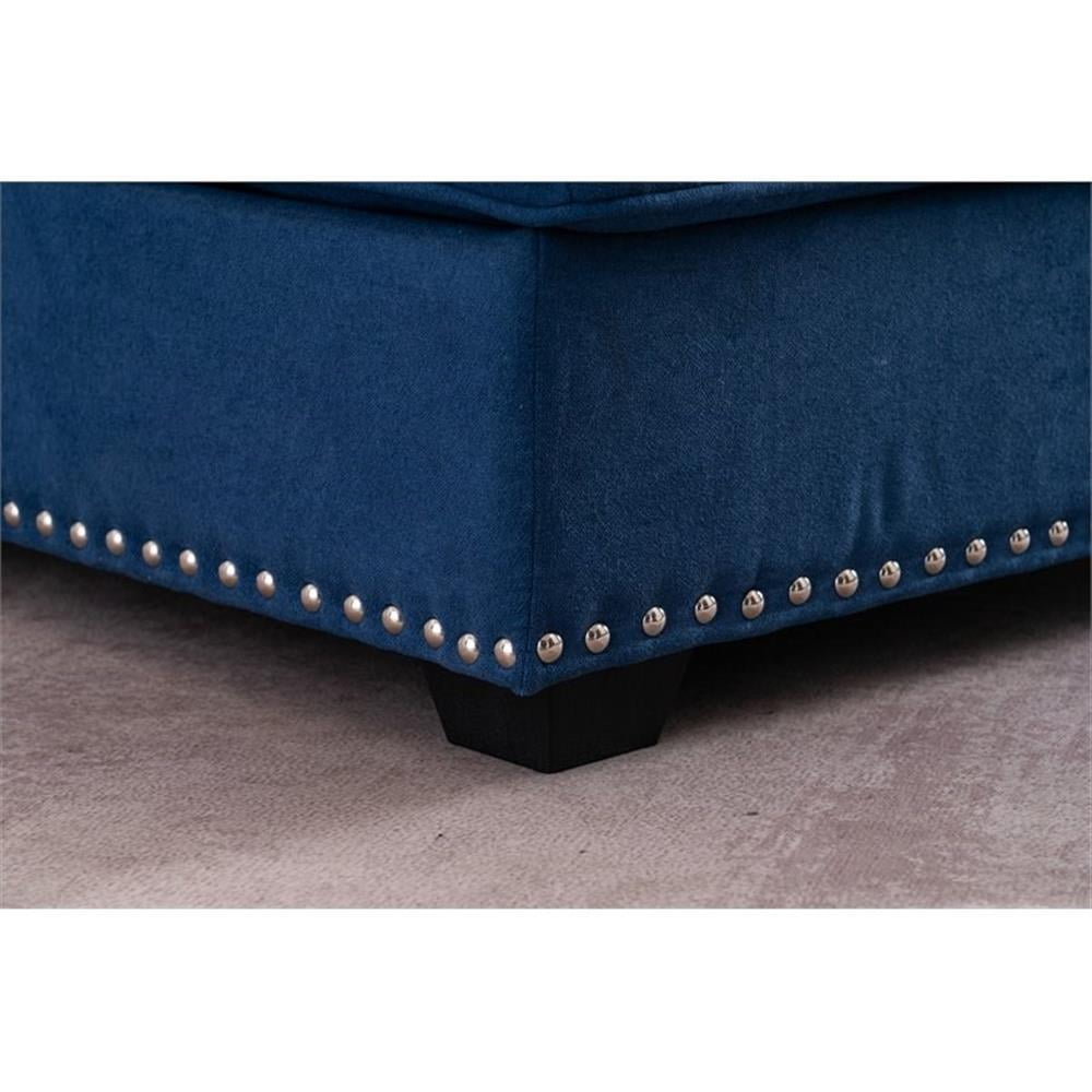 BELLA Chouchou Large Blue♡ Alexent Calma Modern Linen Fabric Indoor Chaise Lounge in Blue