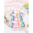thumbnail image 3 of Bagilaanoe Toddler Baby Girl Jumpsuit Shorts Sleeveless Print Romper Pleated Overalls 12M 18M 24M 3T 4T 5T Kids Short Pants Summer Outfits, 3 of 9