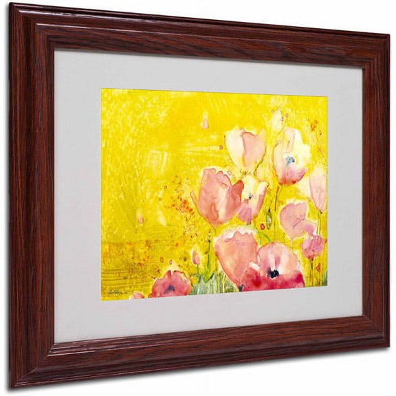 Trademark Fine Art "Pink Poppy Field" Canvas Art by Sheila Golden, Wood Frame