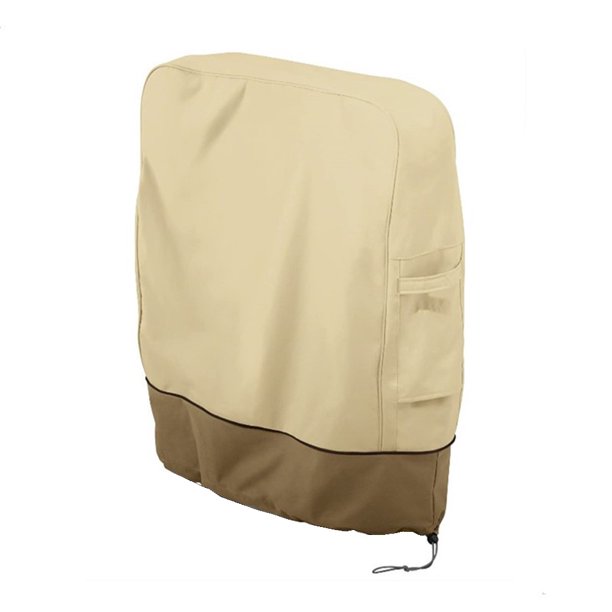Funda para sillas plegables para exteriores, protección solar UV a prueba de polvo, cojín impermeable para silla reclinable, funda negra para muebles, 1 ud.