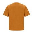 thumbnail image 6 of Sevevn Women's Casual Linen Button Down Shirts V Neck Rolled Short Sleeve Blouses Loose Fit Comfy Tunic Tops Orange L, 6 of 6