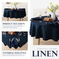 thumbnail image 3 of Round Linen Tablecloth 90'' DIA - 100% Pure European Flax Table Cloth - Navy, 3 of 6