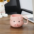 thumbnail image 4 of 13oz 3D Pig Ceramic Mug - Cute Piggy Coffee Tea Cup with Sculpted Face - Microwave Dishwasher Safe Gift for Girls Women - Pink, 4 of 11