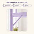 thumbnail image 4 of Zimtown Queen Size Loft Bed with Reversible Ladder, Metal Bed Frame for Adults, Guardrails, Space-Saving, Purple, 4 of 7