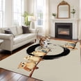thumbnail image 2 of Large Area Rugs for Living Room Bedroom, Japanese Style 8'x10' Rug Washable Carpet Runner Indoor Outdoor, Grey Farmhouse Owl Birds Branches Non Slip Floor Mats Rug for Kitchen, Patio, 2 of 8