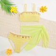 thumbnail image 2 of CAUYDY Children Girls Teen Girls Summer Swimsuit 2 Piece Bathing Suits Cute Bikini Tankini Sets with Cover Ups Beach Skirt for Kid 7T 8T 9T 10T 11T 12T 13T (Sizes 9-10 Years,D01-Yellow), 2 of 7