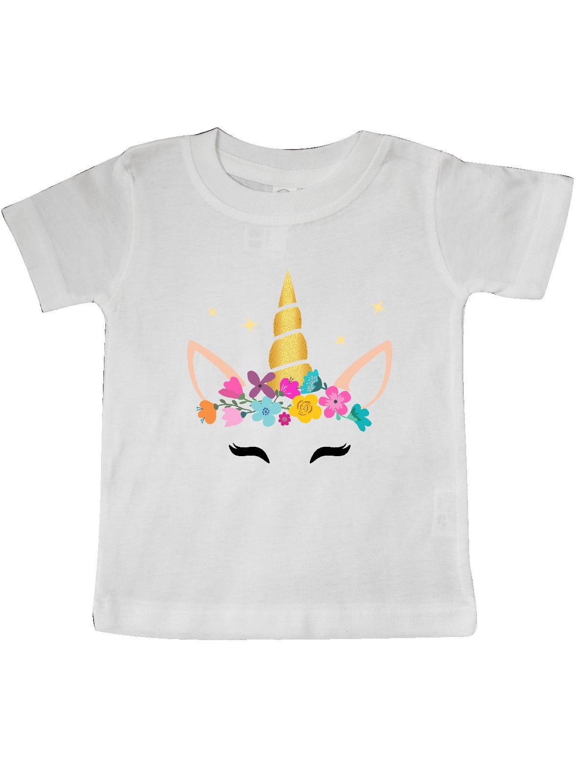 Pink Purple Toddler T-Shirt inktastic Unicorn Head Unicorn Face Flowers