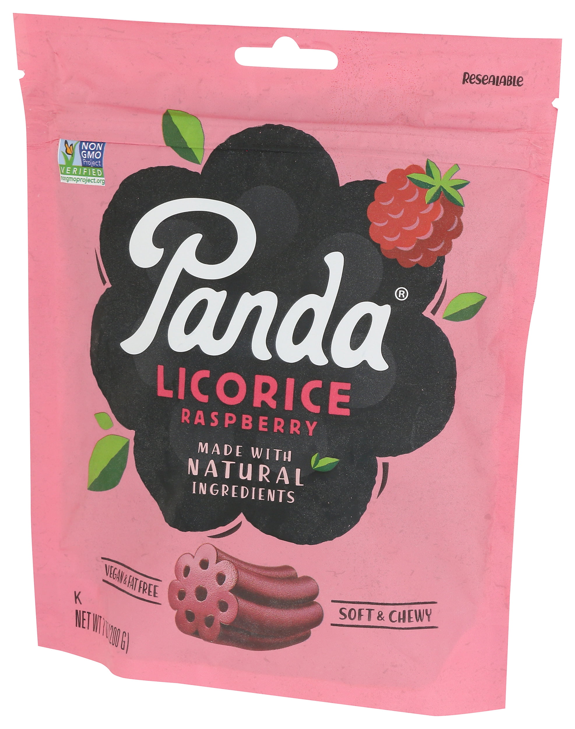 Pack of 8, Panda Natural Raspberry Licorice, 7 oz
