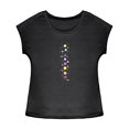 thumbnail image 1 of Camiseta de mujer de verano simple cuello redondo camiseta de cuello redondo para acampar trabajo femenino Negro, 1 of 7