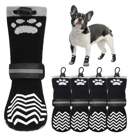 KOOLTAIL Non-Slip Dog Socks for Hot Pavement to Prevent Licking Paws Dog Grippy Boots&Paw Protector with Reflective Straps  Non Twist Dog Shoes for Hardwood Floors for Small Medium Large Senior Dogs