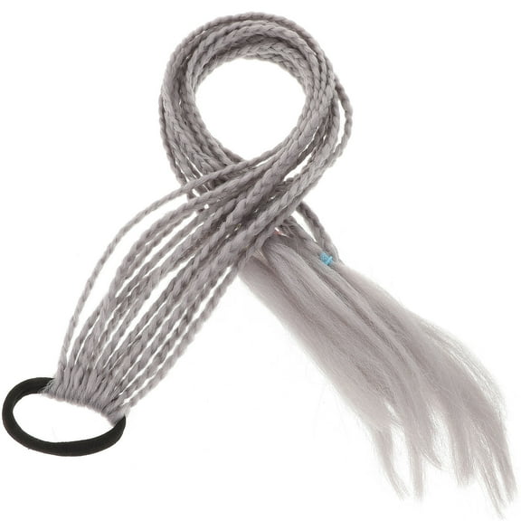 OFFIGAM Grey Braid Hair Extensions for Women, 1 Piece Hair Extension for Parties and Everyday Style