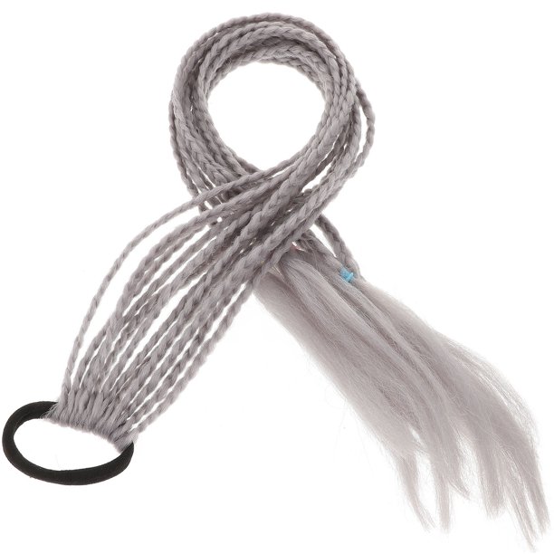 BESTYASH Extensión De Coleta Larga Trenzada Para Mujer Con Material Sintético Gris