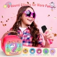thumbnail image 4 of Mini Karaoke Machine for Kids, Birthday Gifts for 3 4 5 6 7 8 9 10 Year Old Girls, 2 Wireless Karaoke Microphones for Kids, Portable Bluetooth Speaker, Gifts for Girls, 4 of 7