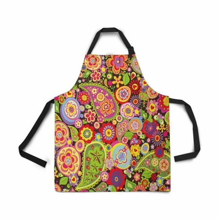 ASHLEIGH Adjustable Bib Apron for Women Men Girls Chef with Pockets Easter Floral Novelty Kitchen Apron for Cooking Baking Gardening Pet Grooming Cleaning